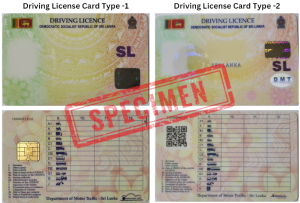 Driving License Specimens Type 1 & 2. Image Adopted From DMT